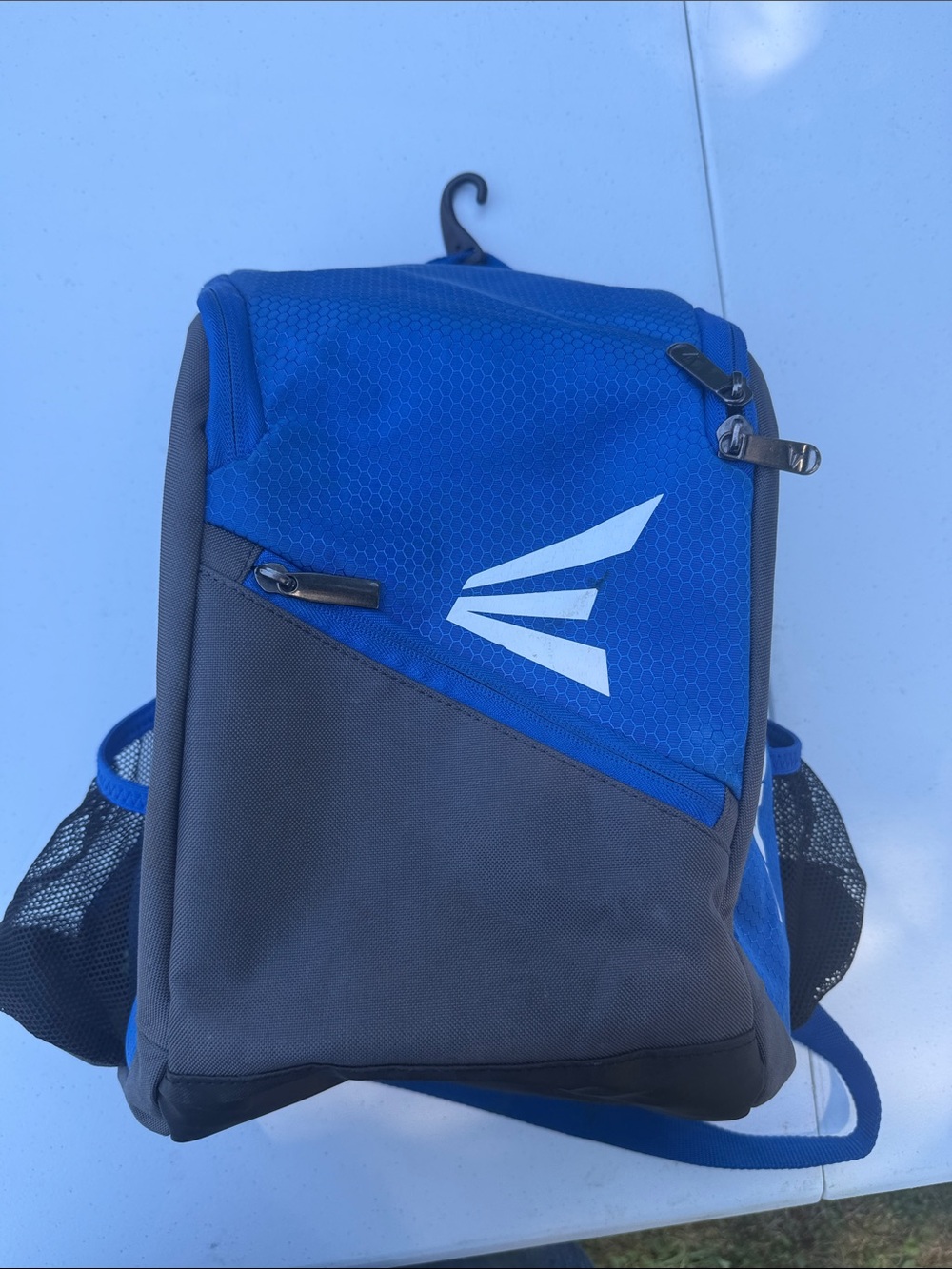 Easton Blue and Gray Kids Backpack with Logo